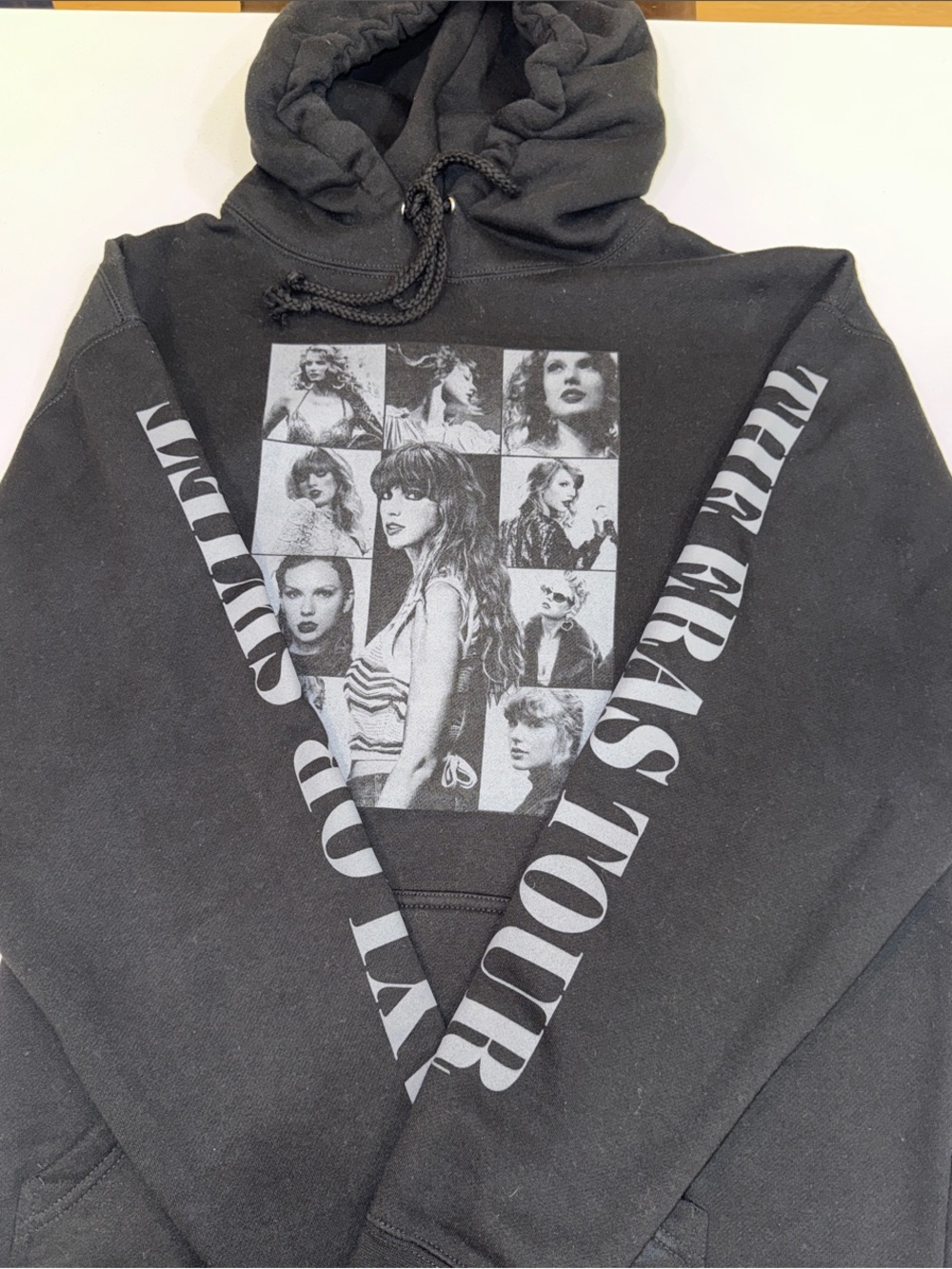 Authentic Taylor Swift Black & Gray Eras Tour Collage Hoodie
